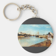 The port of Lorient by Berthe Morisot Keychains