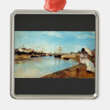The port of Lorient by Berthe Morisot Christmas Tree Ornament