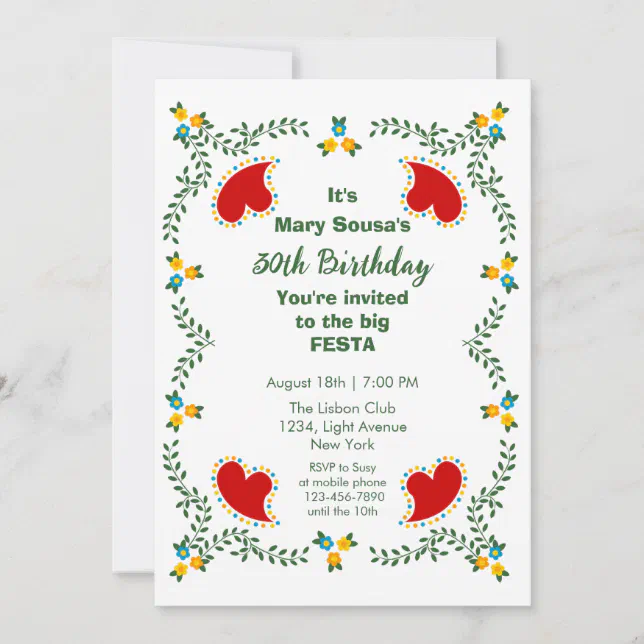 The Portuguese Rooster Birthday Party Invitation Zazzle