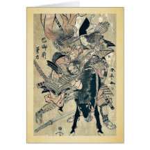The powerful Tomoe Gozen by Katsukawa, Shuntei Uki Greeting Card