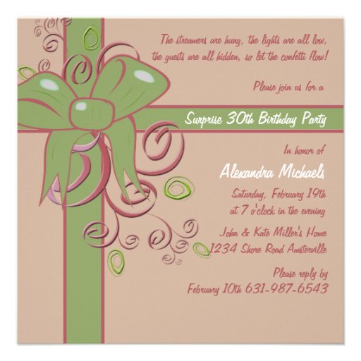 The Present - Birthday Party Invitation (front side)