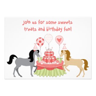The Pretty Ponies Horse Birthday Invitation