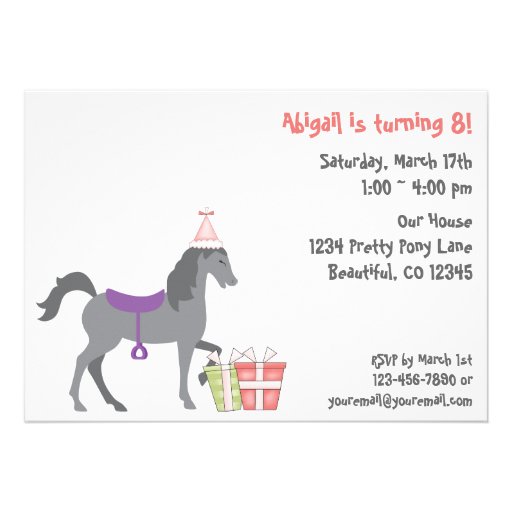 The Pretty Ponies Horse Birthday Invitation