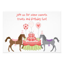 The Pretty Ponies Horse Birthday Invitation
