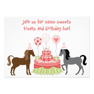 The Pretty Ponies Horse Birthday Invitation