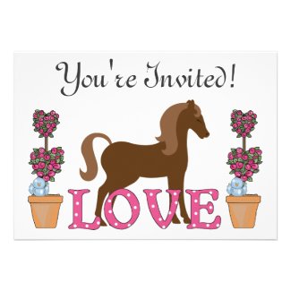 The Pretty Ponies Love Horse Birthday Invitation