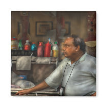 The Pretzel Vendor magnets by suburbanscenes The Pretzel Vendor magnets