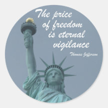 The price of freedom... round stickers
