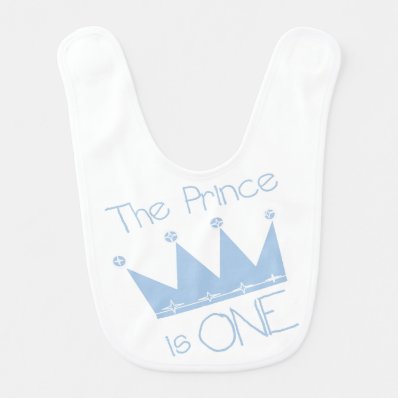 The Prince is One Birthday Bib