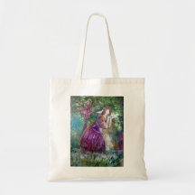 "The Princess and the Birds" Tote Canvas Bags