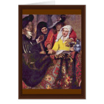 The Procuress,  By Johannes Vermeer Greeting Card