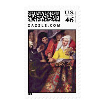 The Procuress,  By Johannes Vermeer Postage Stamp