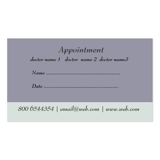 The Professional  & Appointment Business Card Templates (back side)