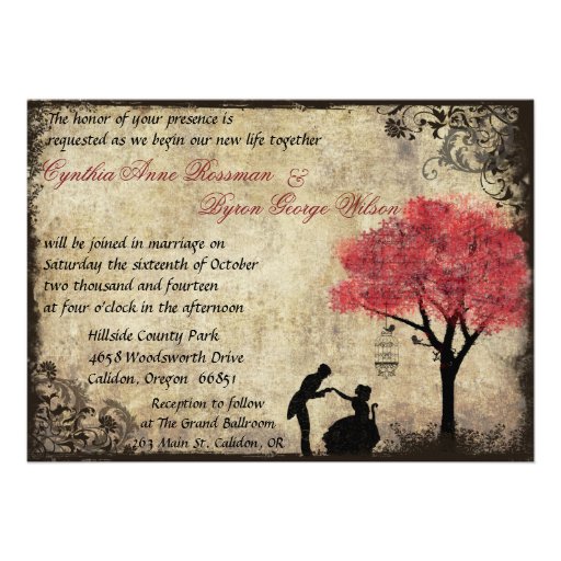 The Proposal Vintage Wedding Invitation in Red