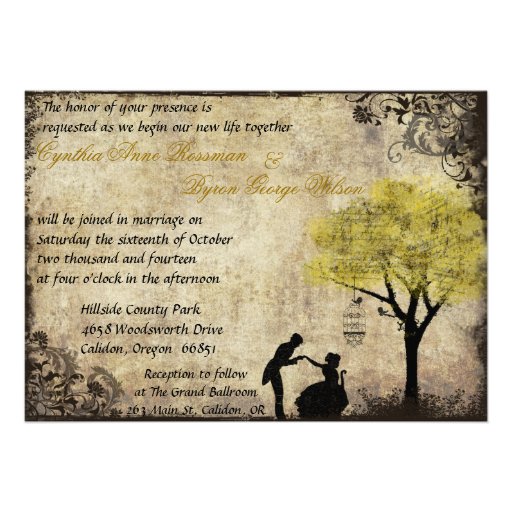 The Proposal Vintage Wedding Invitation in Yellow