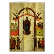 The Protection of the Theotokos  Russian icon Greeting Card