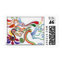 the psychedelic blue meanie stamp