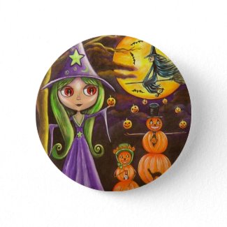 The Pumpkin Family Halloween Button button