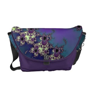 The Purple Blues Summer Fractal Messenger Bag