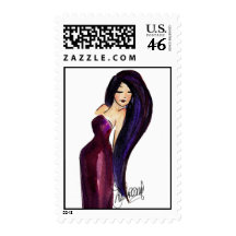 The Purple Dress Lady (stamp)