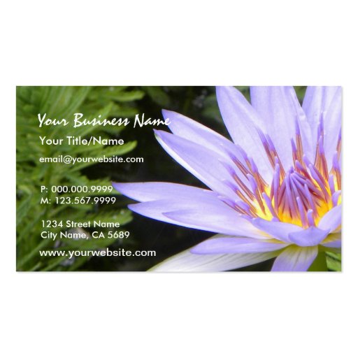 The Purple Lotus Business Card Template (back side)