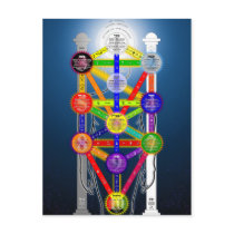 The Qabalistic Tree of Life Structure Diagram Post Card