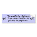 The quality of a relationship... bumper stickers