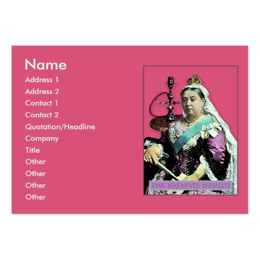 The Queen and The Hookah Business Card Templates