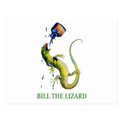 The Queen of Hearts attacks Bill the Lizard Postcard