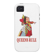 The Queen of Hearts says "Queens Rule" Case-Mate iPhone 4 Cover