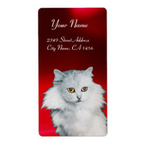 THE QUEEN OF WHITE CATS ,red ruby Shipping Label