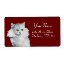 THE QUEEN OF WHITE CATS,red Shipping Labels
