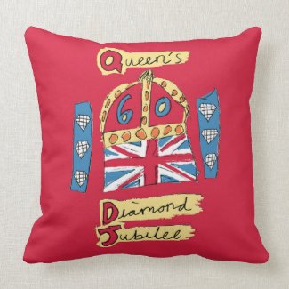The Queen's Diamond Jubilee two-colour throwpillow The Queen's Diamond Jubilee two-colour throwpillow