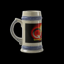 The QVP logo stein mugs