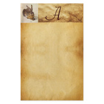 THE RABBIT ( Young Hare ) Monogram Custom Stationery