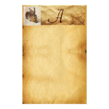 THE RABBIT ( Young Hare ) Monogram Custom Stationery