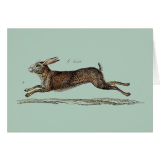 The Racing Hare at Easter Card