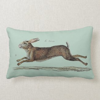 The Racing Hare at Easter Pillows