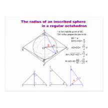 The radius of an inscribed sphere in octahedron postcard