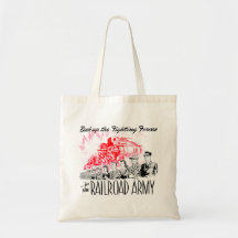 The Railroad Army - Back up the fighting Forces ! Canvas Bag