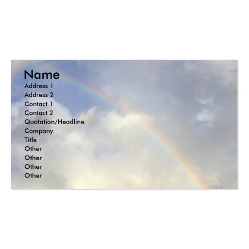 The Rainbow! Business Cards (front side)