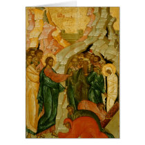 The Raising of Lazarus, Russian icon Greeting Cards