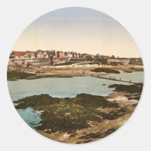 The ramparts from Grand Bey, St. Malo, France clas Round Stickers