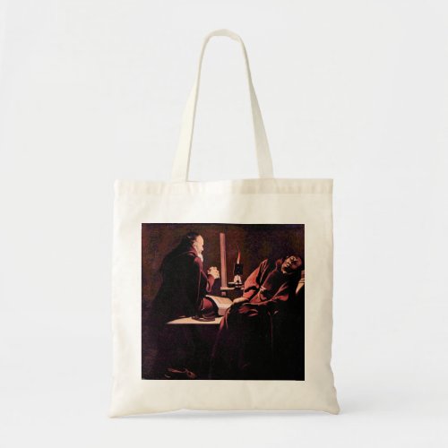 The rapture of St. Francis by Georges de La Tour Tote Bag