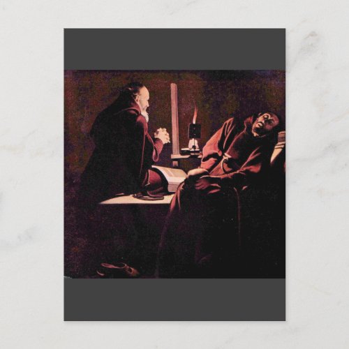 The rapture of St. Francis by Georges de La Tour Post Cards