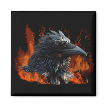 "The Raven Fire" Magnet by HANDPRINTS "The Raven Fire" Magnet
