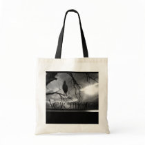 The Raven - Nevermore Sunbeams & Tree B&W Canvas Bag