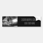 The Raven - Nevermore Sunbeams & Tree B&W Bumper Sticker
