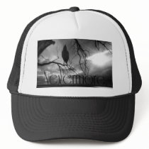 The Raven - Nevermore Sunbeams & Tree B&W Trucker Hats
