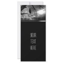 The Raven - Nevermore Sunbeams Tree B&W Customized Rack Card